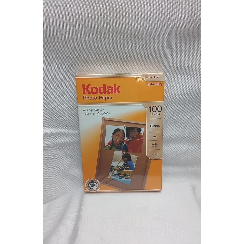 Kodak Photo Paper Gloss 100 Sheets 4X6" Instant Dry Photo Printer Paper New